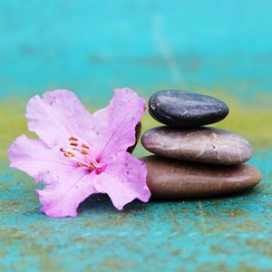 Flower and 3 Stones Stacked